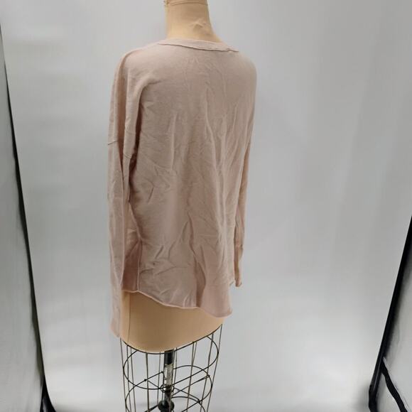 VINCE Beige Wool/Cashmere Sweater W/Silk Sheath Crew Neck Women's Size S - Picture 9 of 13